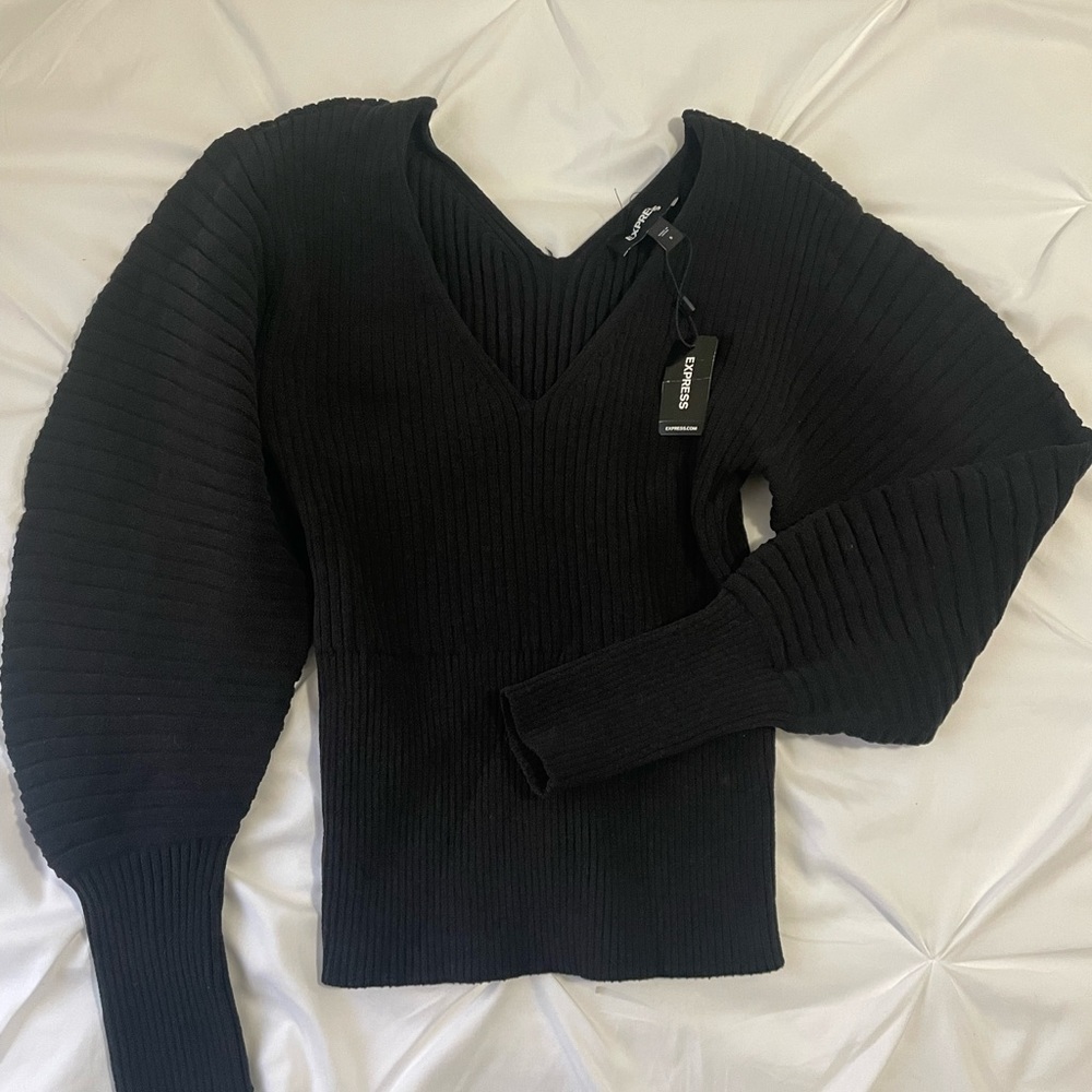 Express Black Puffy arm Sweater